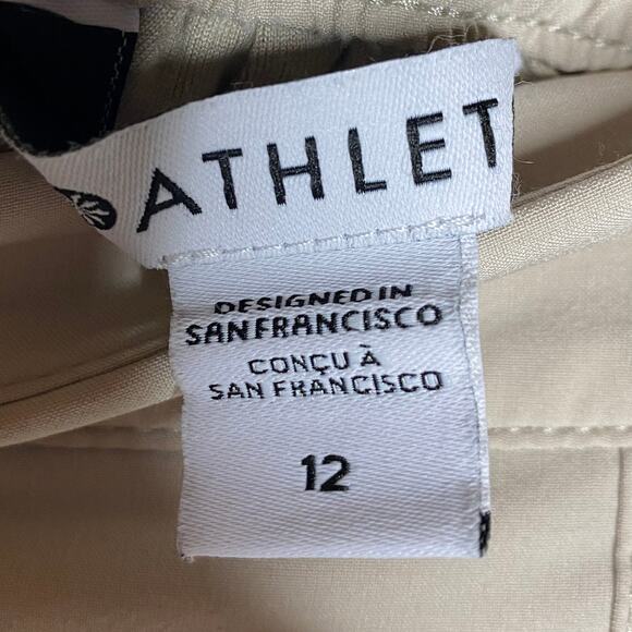 Athleta Womens Size 12 Chelsea Cargo Lined Pants Taupe Tan Pull On Zip Pockets - Picture 6 of 8